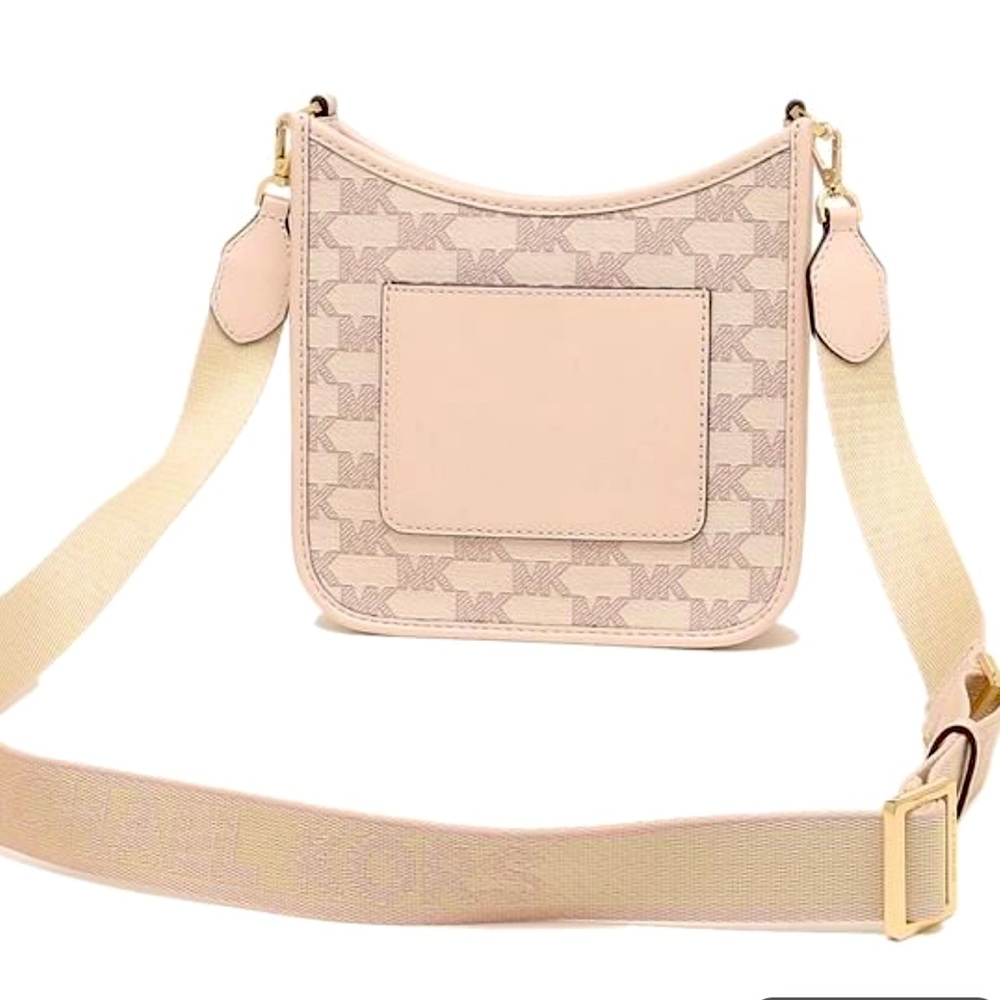 MICHAEL KORS Briley Small Logo Messenger Bag POWDER BLUSH MULTI COLOR - Picture 8 of 14